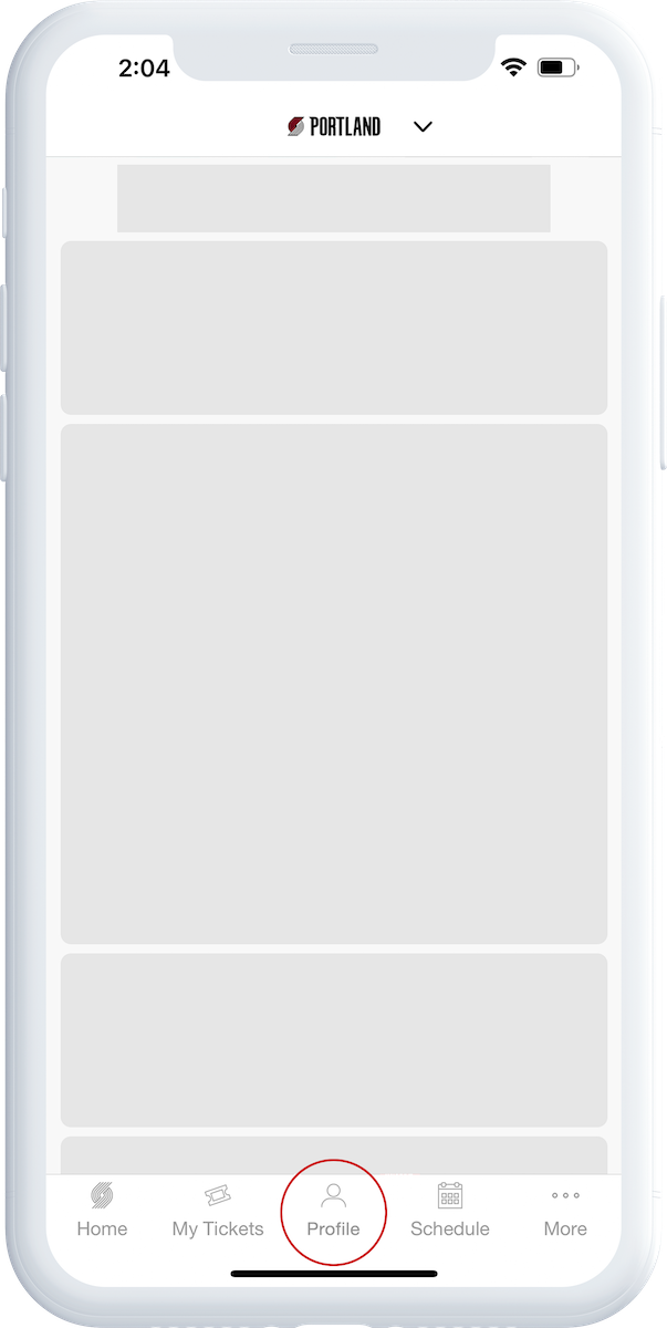 Open the Trail Blazers app and tap the “Profile” button at the bottom of the screen