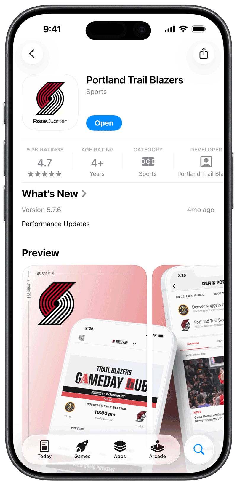 Download or update the Official Trail Blazers Mobile App