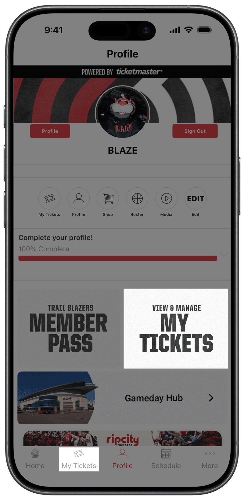 Login to your Ticketmaster Account by clicking “View & Manage My Tickets